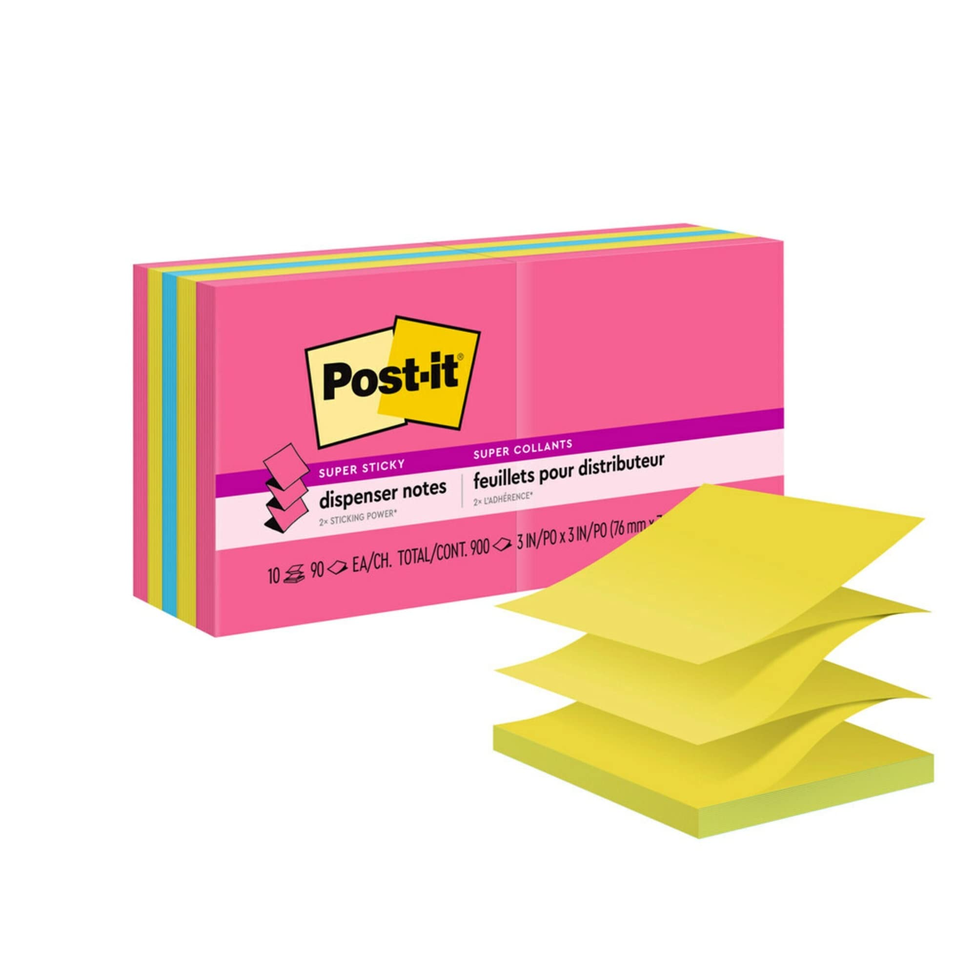 Post-It Haftnotizen: 3 in. x 3 in. (Energy Boost-Sammlung) / 10-pack