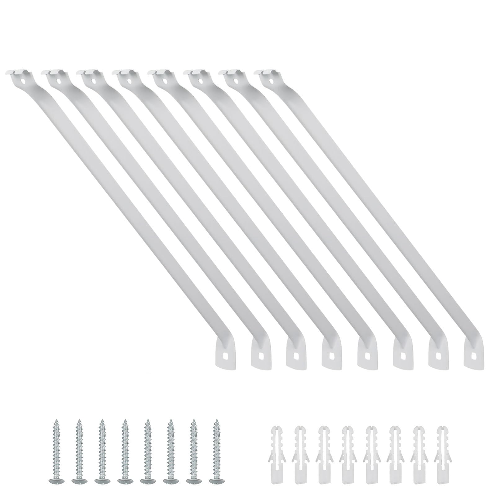 Confezione da 8 staffe di supporto per scaffalature in filo metallico da 43,2 cm, staffe di supporto in metallo, accessori per scaffalature per armadio, scaffali, armadi, staffe da parete