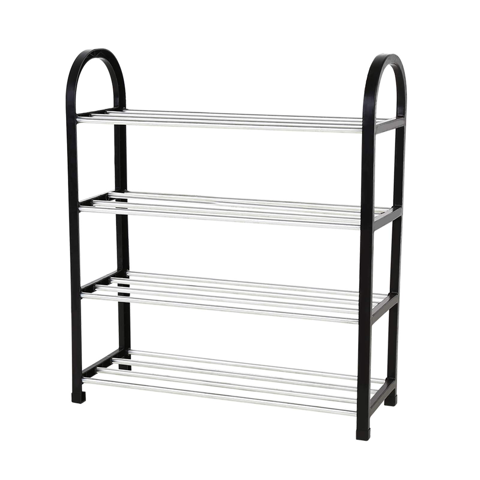 Plastikowy Aluminiowy Metalowy 3-poziomowy Stojak na Buty - DIY Półka do Przechowywania Butów (Średniej wielkości cztery warstwy 50 * 19 * 58CM)