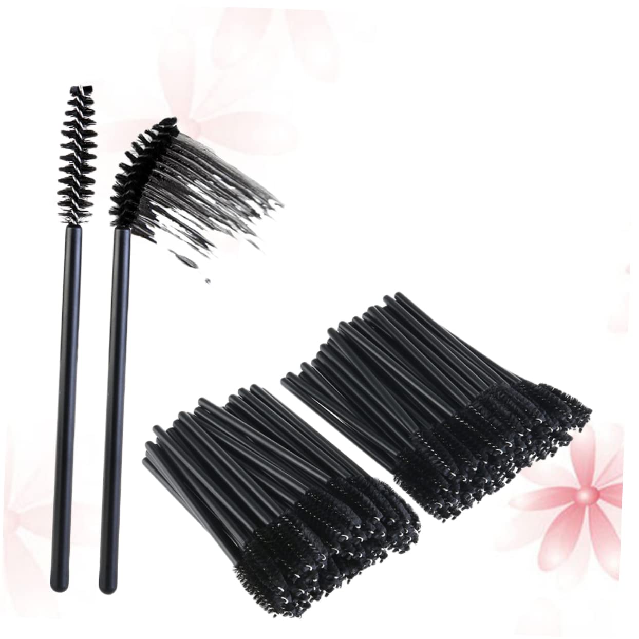 minkissy Separating Eyelash Mascara Brush Kit 50pcs Black Disposable Tools for Professional Salons Home Use