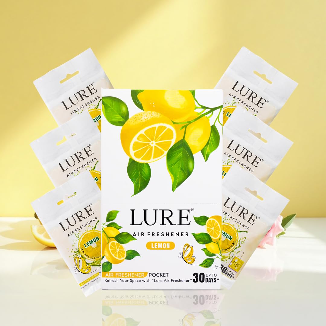 LURE Gel Pocket Air Freshener For Bathroom, Toilet, Home | Germ Protection | Last Upto 30 Days - Lemon 10 Gm (Pack Of 6)-image-8