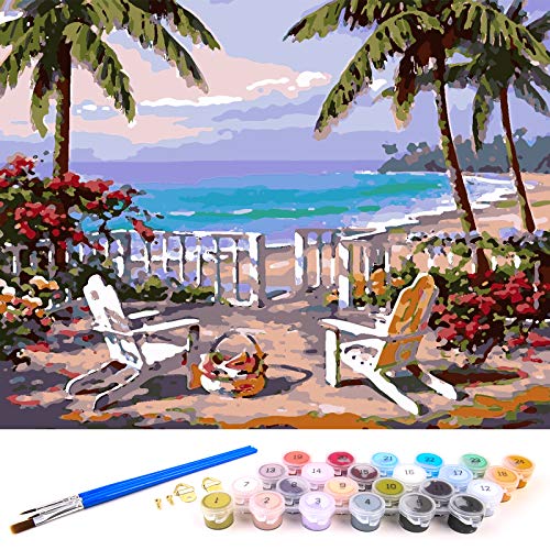 WJWWANG Kit De Pintura Por Números León Bebiendo Té Con Leche – Lienzo 40x50 Cm Sin Marco Con Pinceles Y Pigmentos Acrílicos
