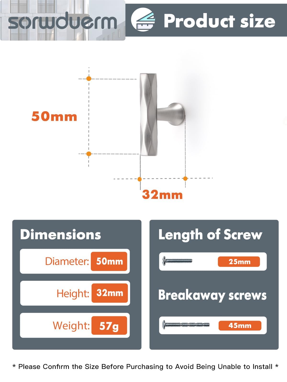 SORWDUERM Brushed Nickel Cabinet Knobs 5 Pack Hammered Brass Cabinet Handles Decorative Kitchen Drawer Dresser Cupboard Bathroom Vanity Cabinet Hardware Rhombus - Image 2