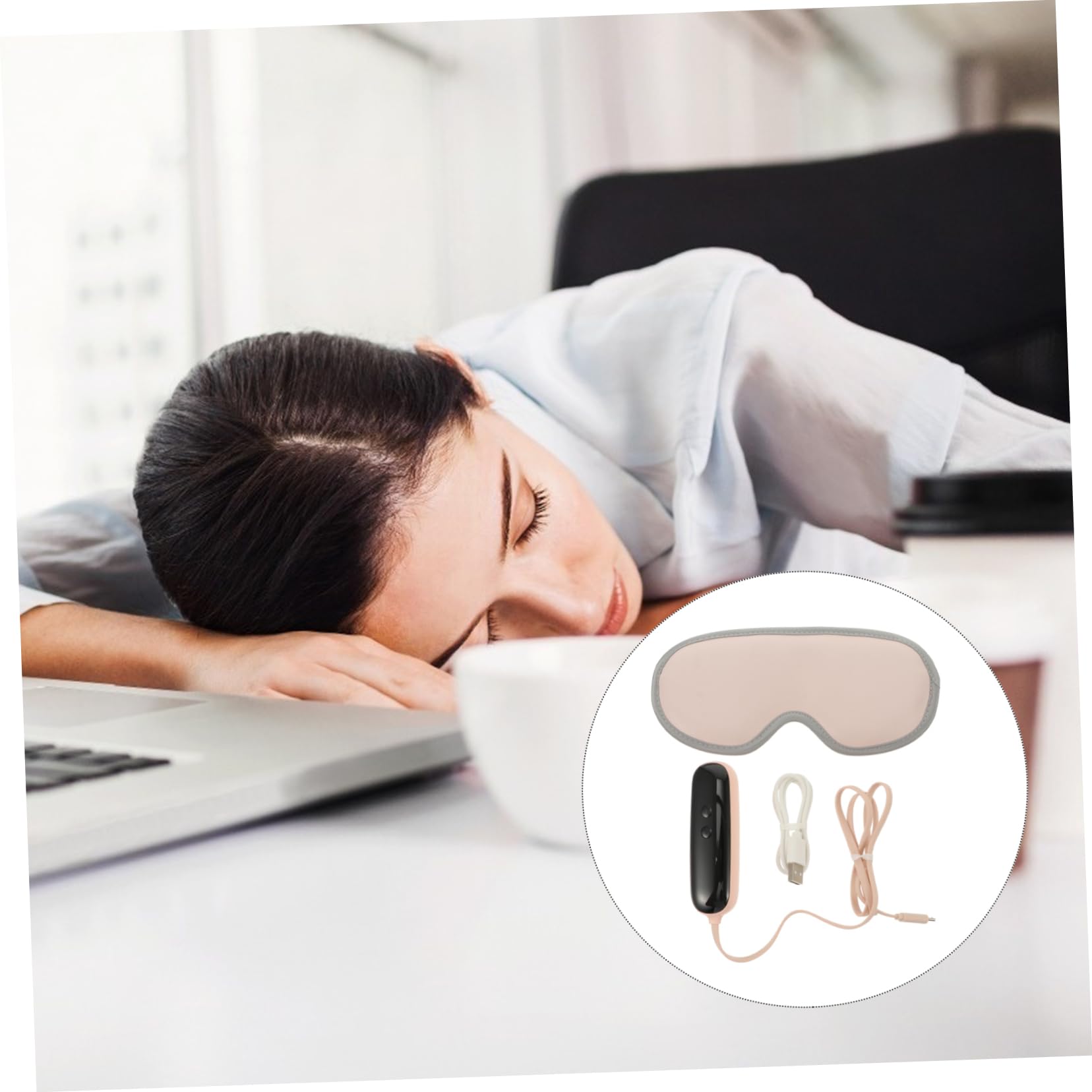 BESTYASH 1 Pz Maschera per Occhi Riscaldante con Massaggio Copertura per Occhi Microfibra per Rilassamento e Notturno Rosa Design Portatile e Riscaldamento per Alleviare Fatica Oculare