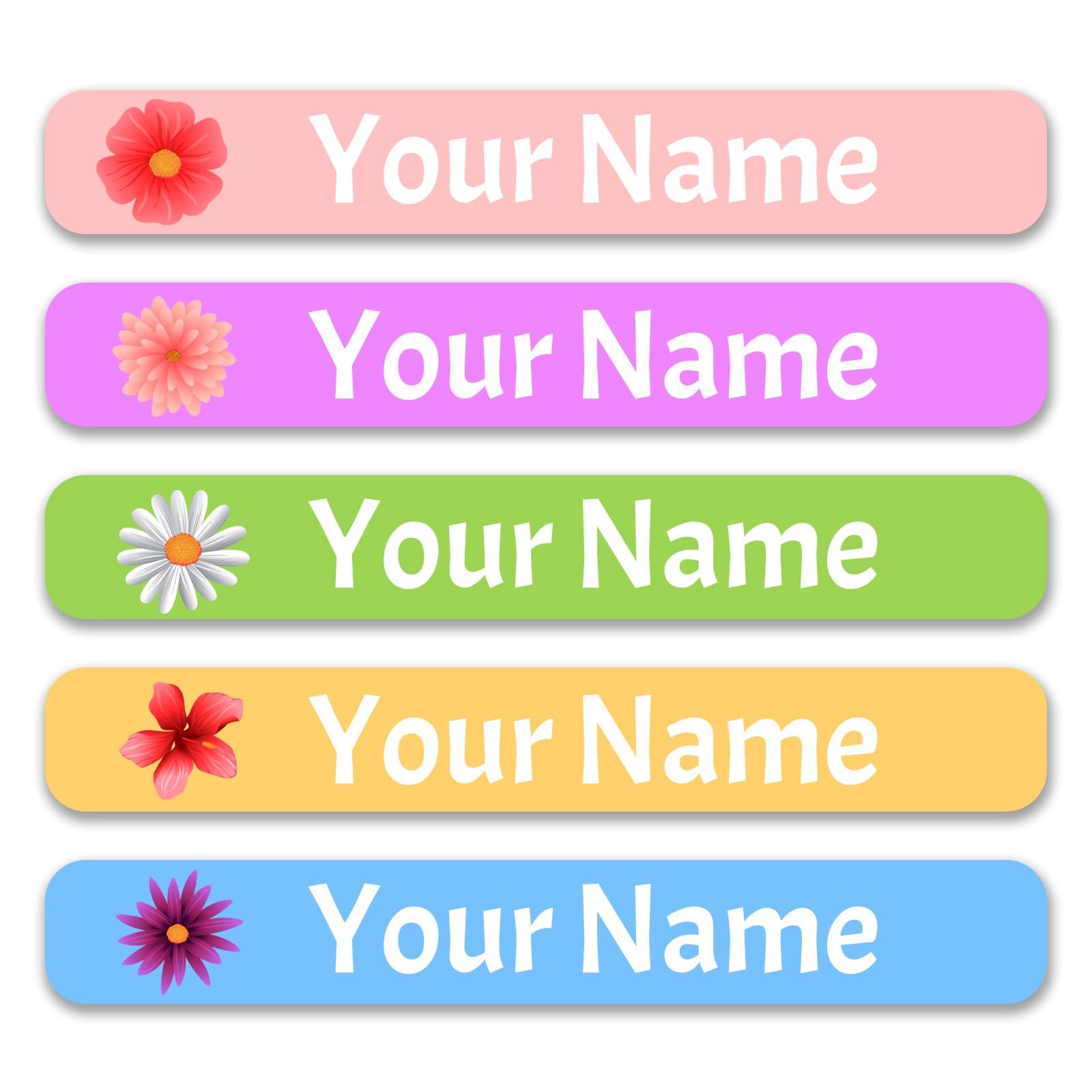 100Pcs Personalized Name Labels for Kids School Supplies Custom Waterproof Daycare Name Labels Stickers for Water Bottles Books Lunch Boxes Camp