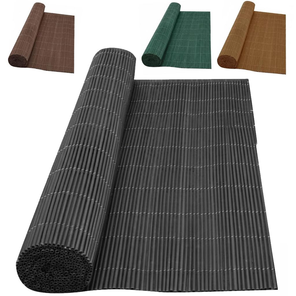 Suinga Mimbre Ocultación Gris 1,5x3 m | Cerramiento Mimbre Artificial Terraza Jardin PP+PE | Valla Decorativa Ocultación 90%