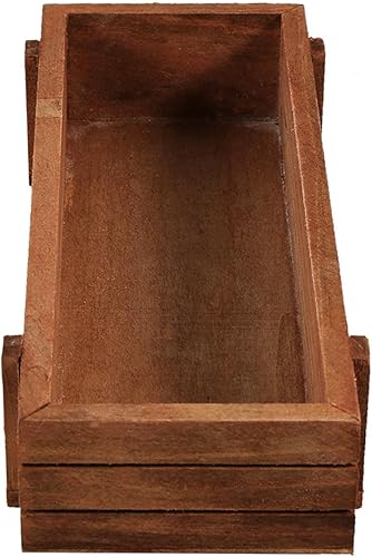 Miniatura 7 de plplaaoo Maceta de madera, cajas rectangulares para exteriores, caja de almacenamiento rectangular de madera con platillos para interior y exterior,