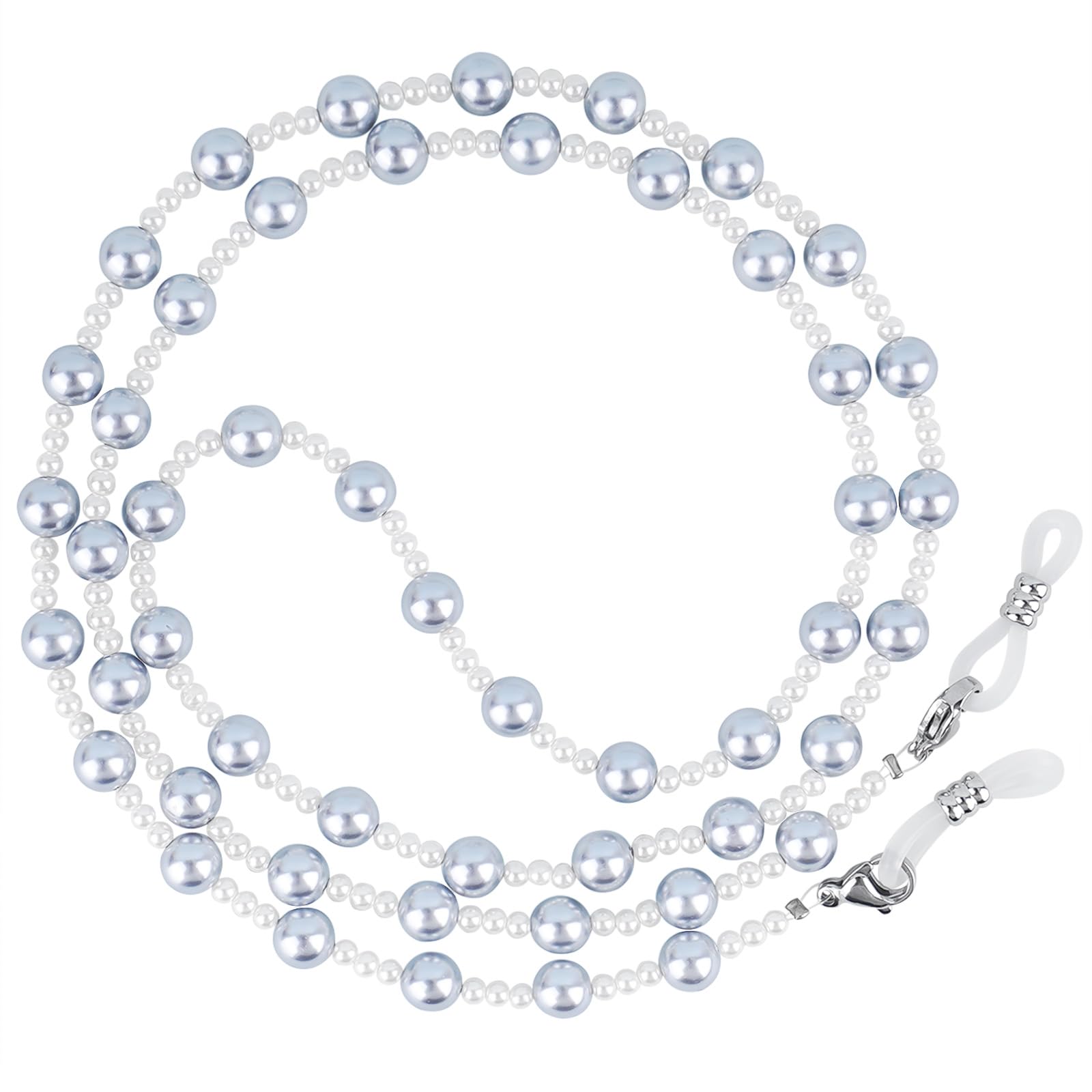 chirography 1 PCS Pearl Beaded Eyeglass Chain for Women and Men | Spectacle Glasses Holder Around Neck | Sunglasses Lanyard Necklace | Anti-Slip Eyewear Retainer with Silicone Loops (White)-picture-39