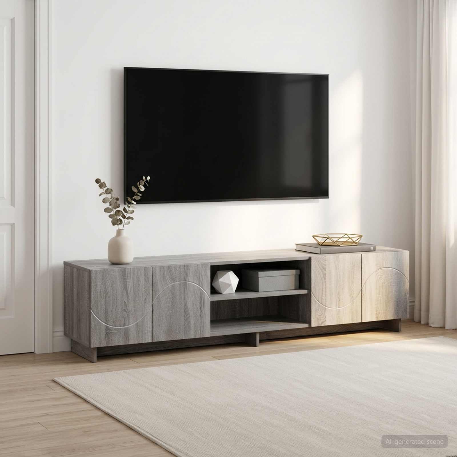 vidaXL Supporto TV 179.5 x 34.5 x 40 cm Sonoma grigio