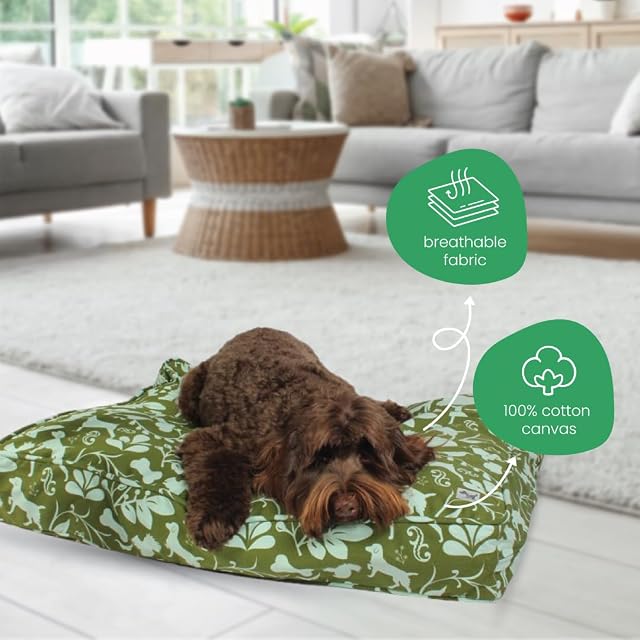 Foto 4 de 7 de Molly Mutt Amarillo by Morning - Funda de Cama para Perro pequeño, Verde Oliva y Azul Claro