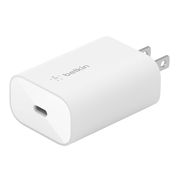 Belkin USB C Charger Block 25W - Power Delivery PPS Super Fast Charging - Apple iPhone 17, Air, Pro, AirPods, Samsung Galaxy S25, iPad, AirPods, Google Pixel 10, Nintendo Switch 2 & More - White