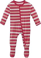 Vista 50 de KicKee Baby & Toddler - Pijama de viscosa ultrasuave de bambú con patas abatibles y puños
