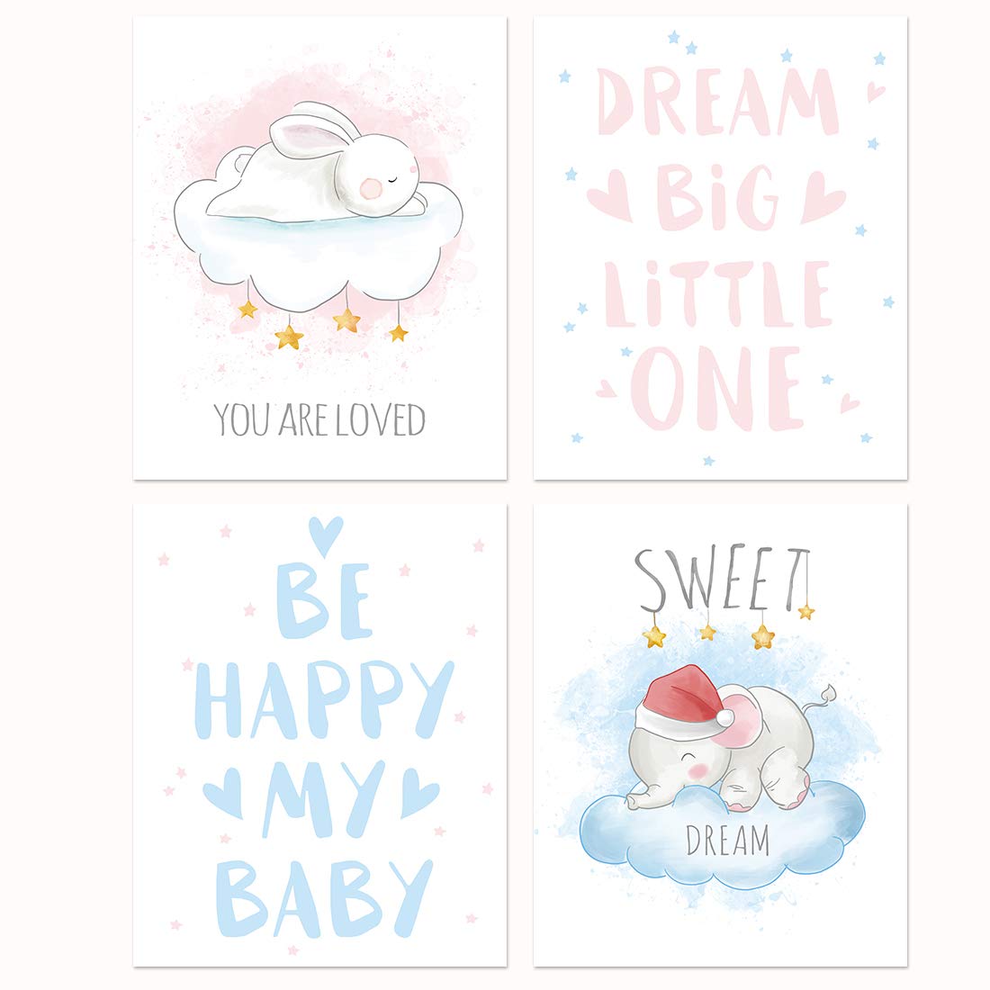 Christmas Canvas Poster Cute Santa Claus Elephant Art Prints Inspirational  | Desertcart Seychelles, image size:1100x1100