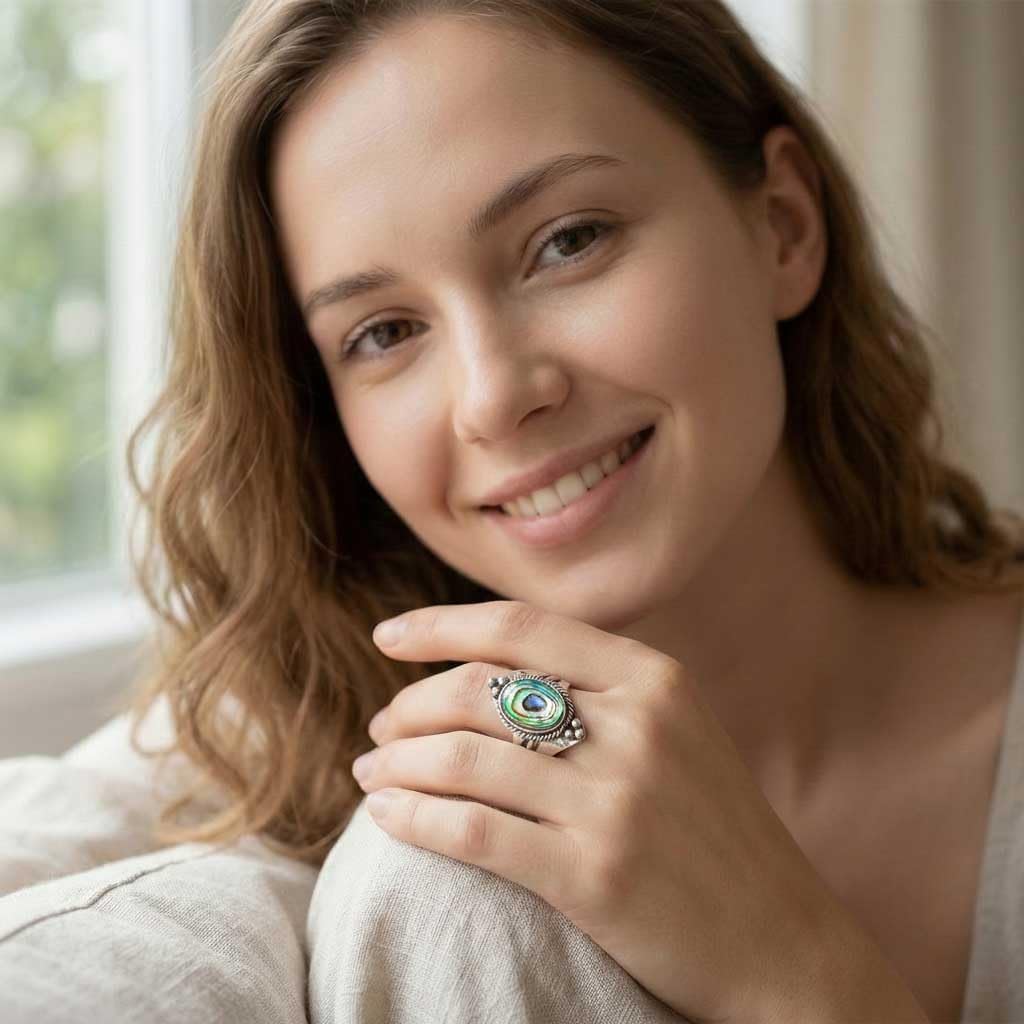 Handmade 925 Sterling Silver Plated Ring Natural Gemstone Carnelian, Rose Quartz, Tiger Eye, Crystal Oval Boho Jewelry For Women