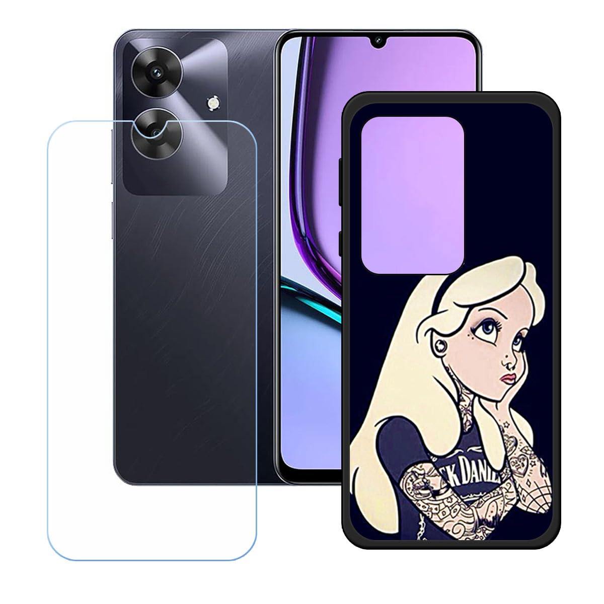 COVER CUSTODIA A LIBRO PER REALME Note 50 + PELLICOLA VETRO