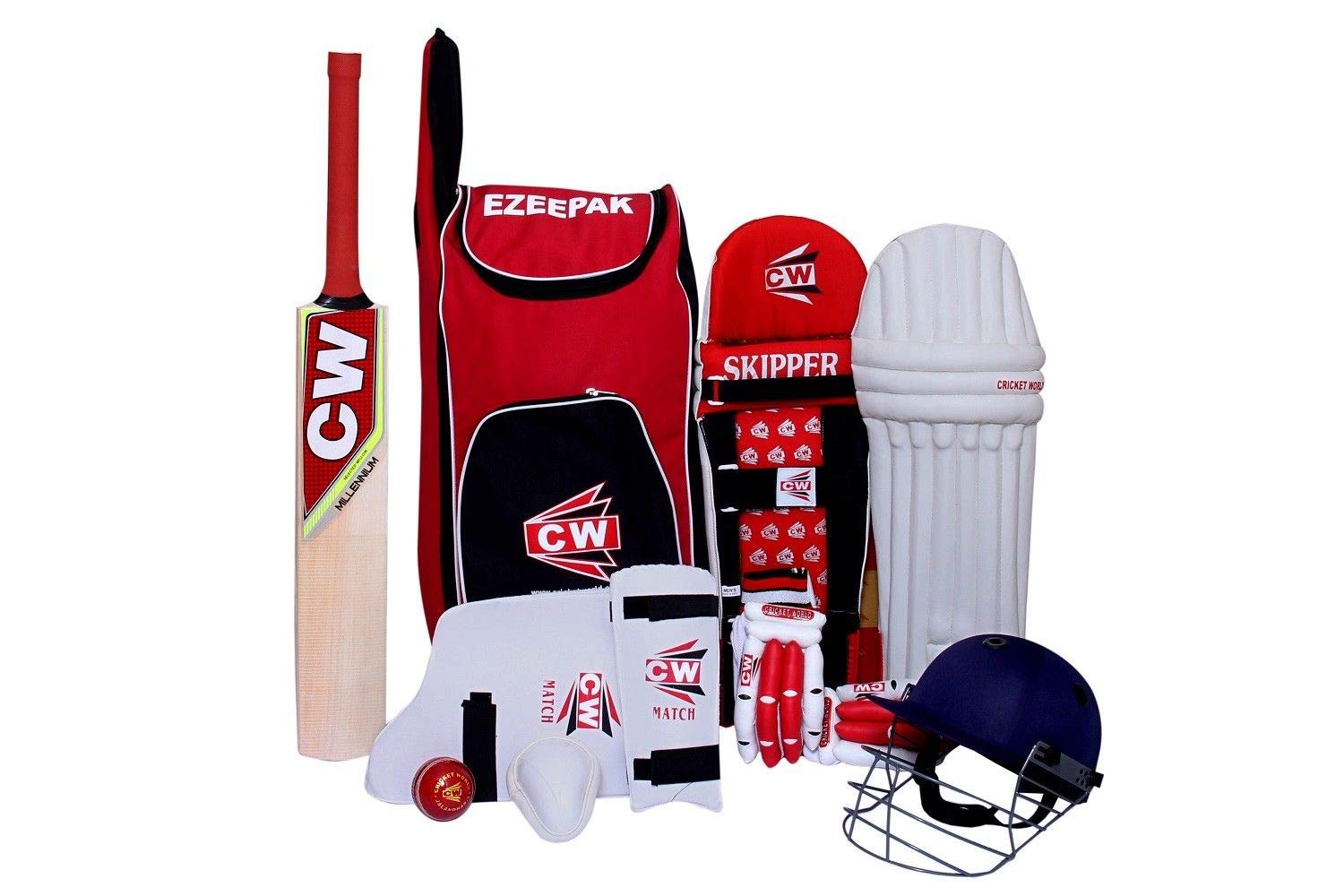 CW Storm Cricket Kit Junior Sizes - Full Size Full Wooden Kit with Kashmir Willow Bat & Accessories Full Kit Cricket Complete Set (Size 4) (B07DHJHZVX) Amazon Price History, Amazon Price Tracker