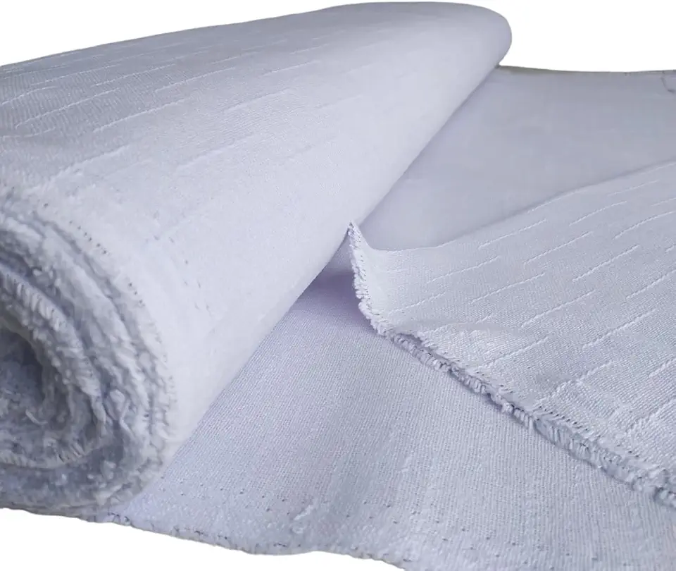 Tecido Alvejado Pano De Prato, Rolo 10 Metros 70cm de Largura 10 Metros de comprimento 11 Trama - Cor Branco Trabalhado