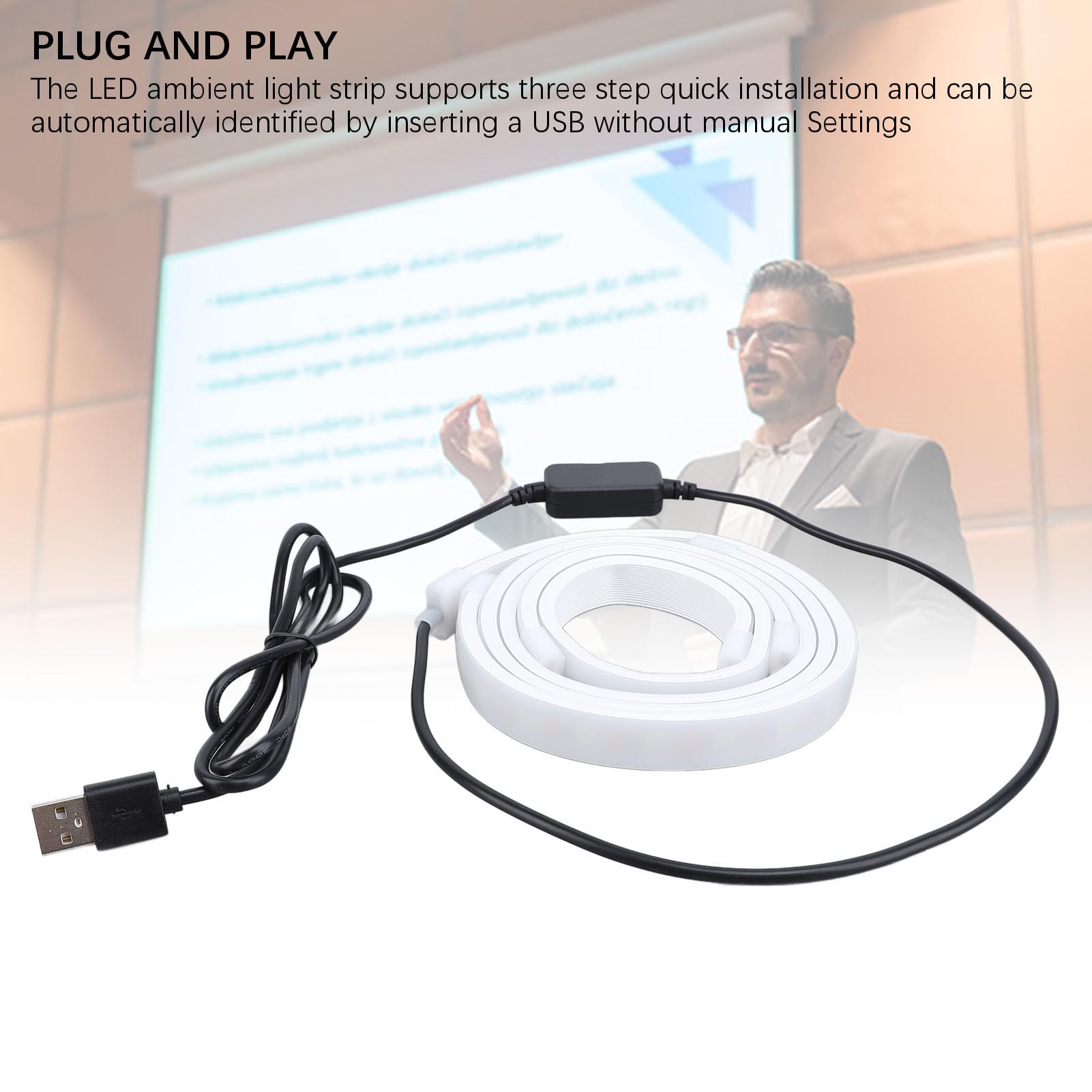 LED Striscia Luminosa Ambientale, Striscia LED Sync Schermo con USB per Display Desktop 34 pollici, Retroilluminazione Monitor PC, Illuminazione TV per Gaming Ufficio Casa