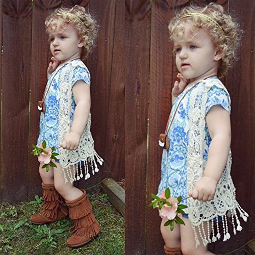 SMILING PINKER Little Girl's Crochet Vest with Fringe2