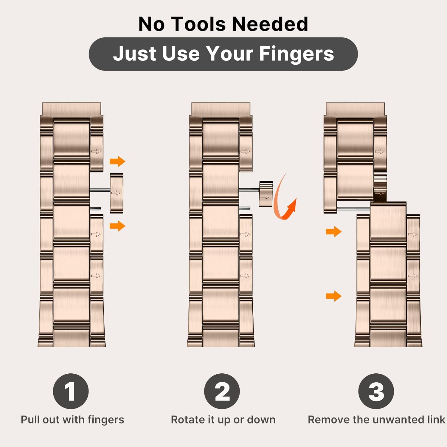 Fullmosa No Tools Needed Compatible with Apple Watch Bands for Women Men 41mm 40mm 38mm 46mm 49mm 45mm 44mm 42mm, Metal Strap with Case for iWatch Series 11 10 9 8 7 6 5 4 3 2 1 SE3/2/1 Ultra3/2/1, 38mm 40mm 41mm, Rose Gold - Image 2