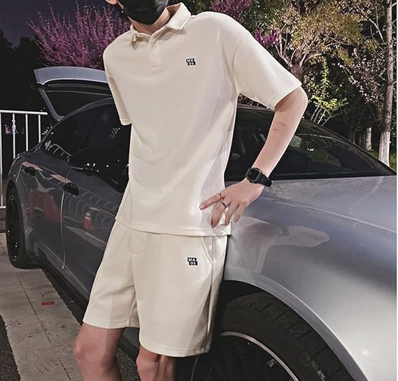 ゴルフセットアップ　adidas ポロシャツと葉柄ショートパンツセット　メンズM セットアップ可/吸湿速乾】COOLMAX シアサッカー 2ライン
