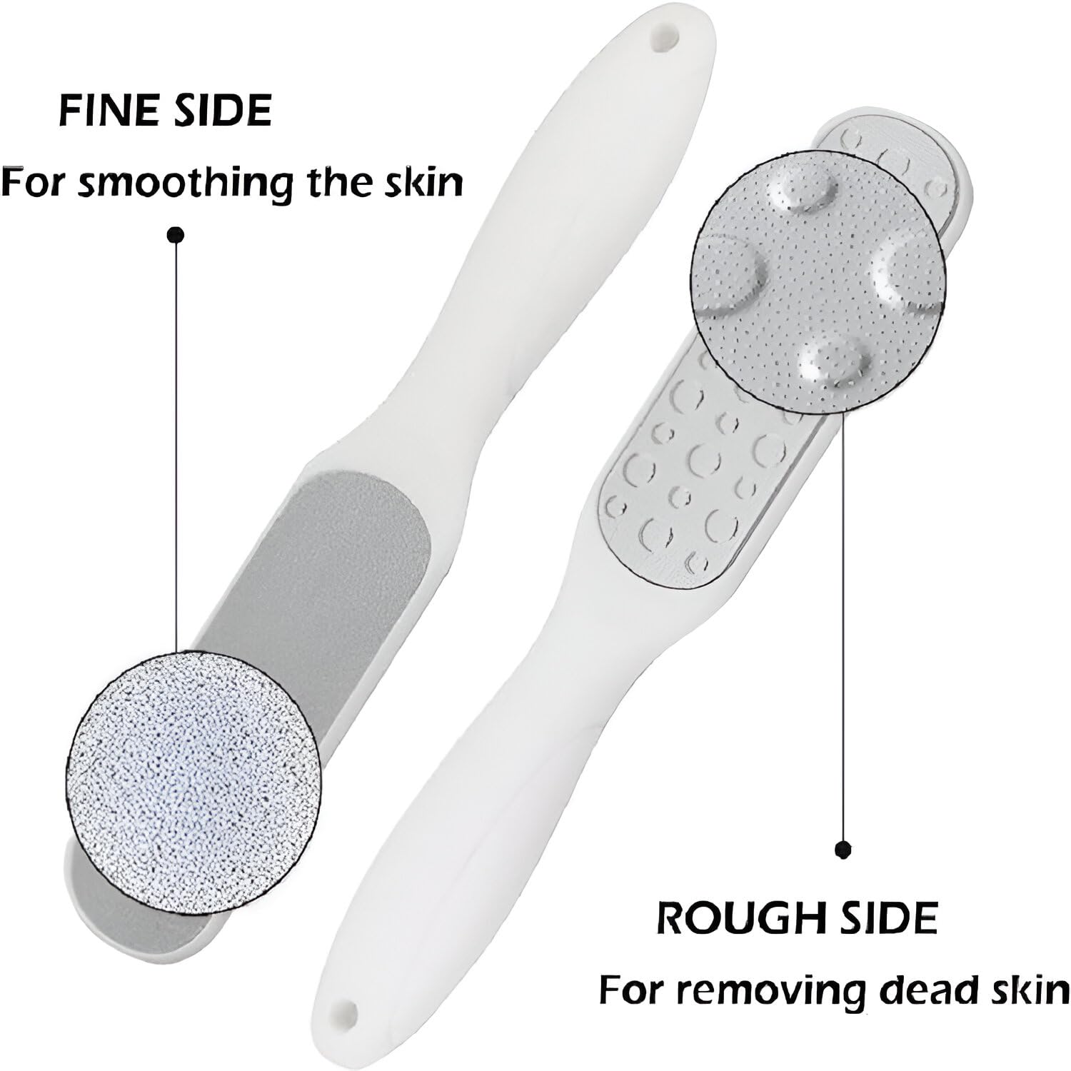 Amillee Double Sided Foot Filer & Callus Remover for Dead Skin, Pedicure Tool for Cracked Heels, Stainless Steel Foot Scraper & Nail File Buffer for Women & Men, Wet/Dry Skin Care Tool (Black) 1