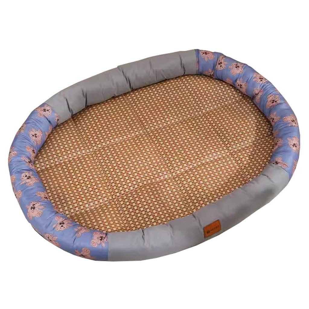 Dog Cooling Mat Mata lodowa dla zwierząt domowych, zmywalna i chłodna mata lodowa dla zwierząt rattanowa mata matowa, letnia tkana oddychająca mata do spania dla zwierząt domowych(A6,58cm*44cm)