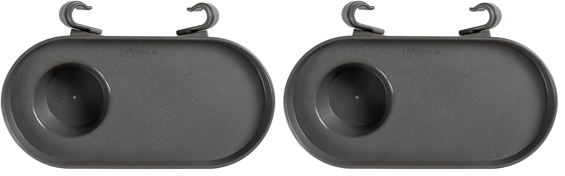 Lafuma Mobilier Getränkehalter für Lafuma Relax-Sesselmöbel aus 100 Prozent recyceltem Kunststoff, Farbe: Titan, LFM5255_9105 (Packung mit 2)