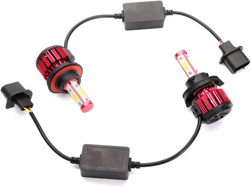 4-Side H13/9008 LED Headlight Bulbs 20000LM All-in-One Conversion Kit High Low Dual Beam 6000K White Plug & Play - 2 Year Warranty