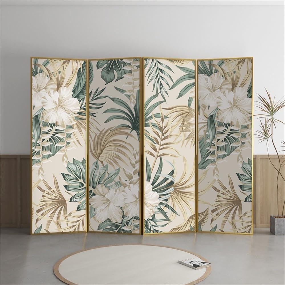 Paravent-Interieur Einfache bodenstehende Trennwand, Hintergrundwand for den Eingang for Wohnzimmer, Faltwand mit Blumenabschirmung for zu Hause