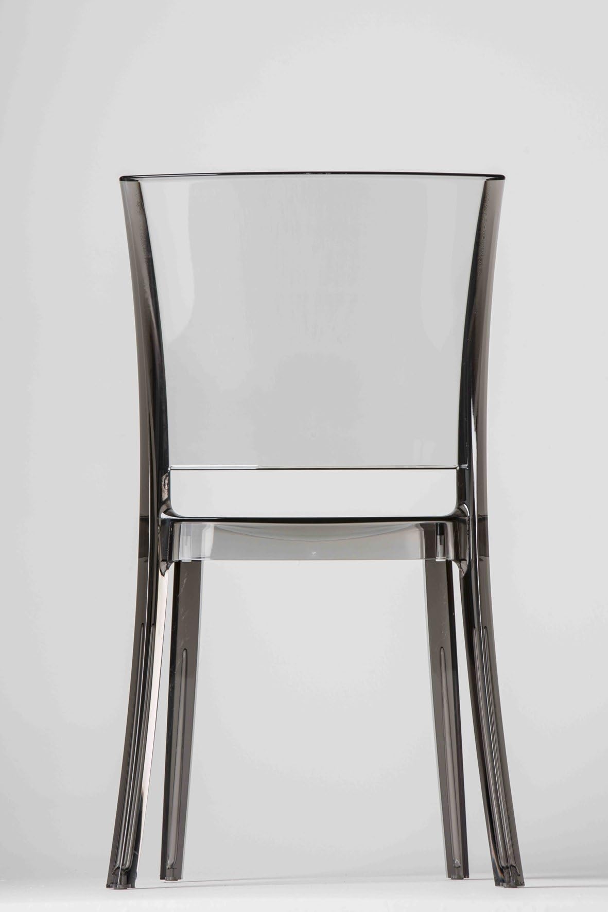 Lucienne Chaise Transparente Design Moderne en Polycarbonate Fumé - Lot de 4 chaises