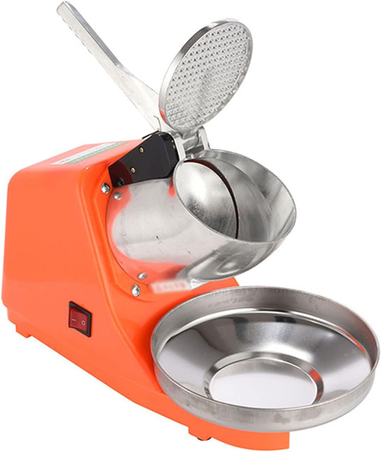Ice Shaver Electric Three Blades Snow Cone Maker Stainless Steel Shaved Ice Machine 220Lbs/Hr Home and Commercial Ice Crushers Blue (Orange)