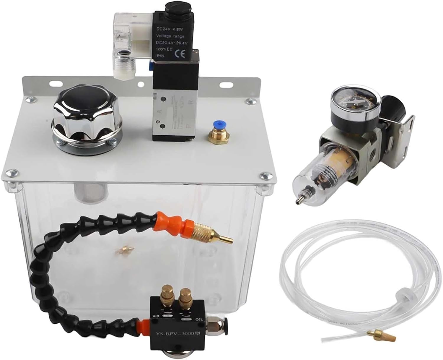 3L CNC Machine Tool Cooling Lubrication Sprayer, with Coolant Pump Oil Mist Magnetic Base Flexible Shaft for Water Diesel Kerosene Cutting Fluids