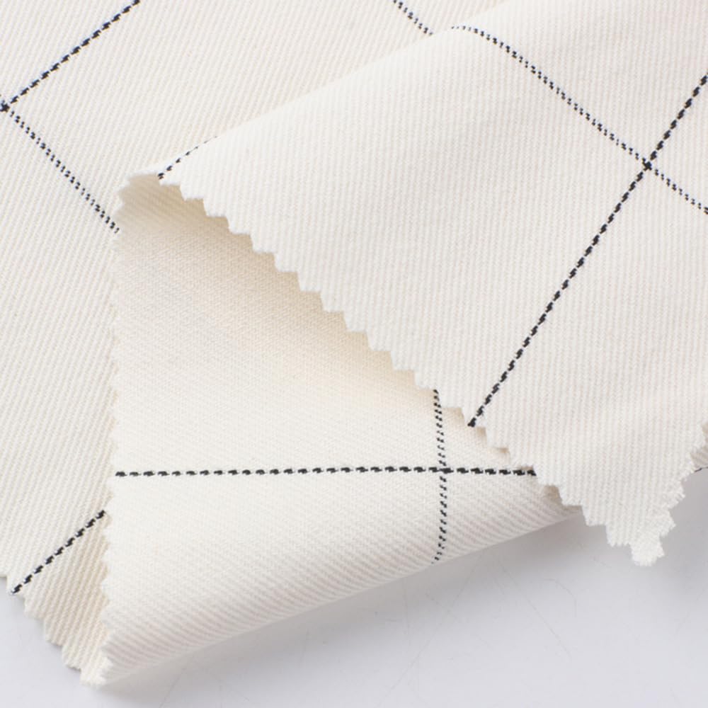 Tela de lino de algodón por metros, a cuadros, 1 m x 140 cm, tela de algodón a cuadros, tela de lino para coser, rústica, tela de patchwork, tela decorativa para ropa, mantel, bolsos, manualidades