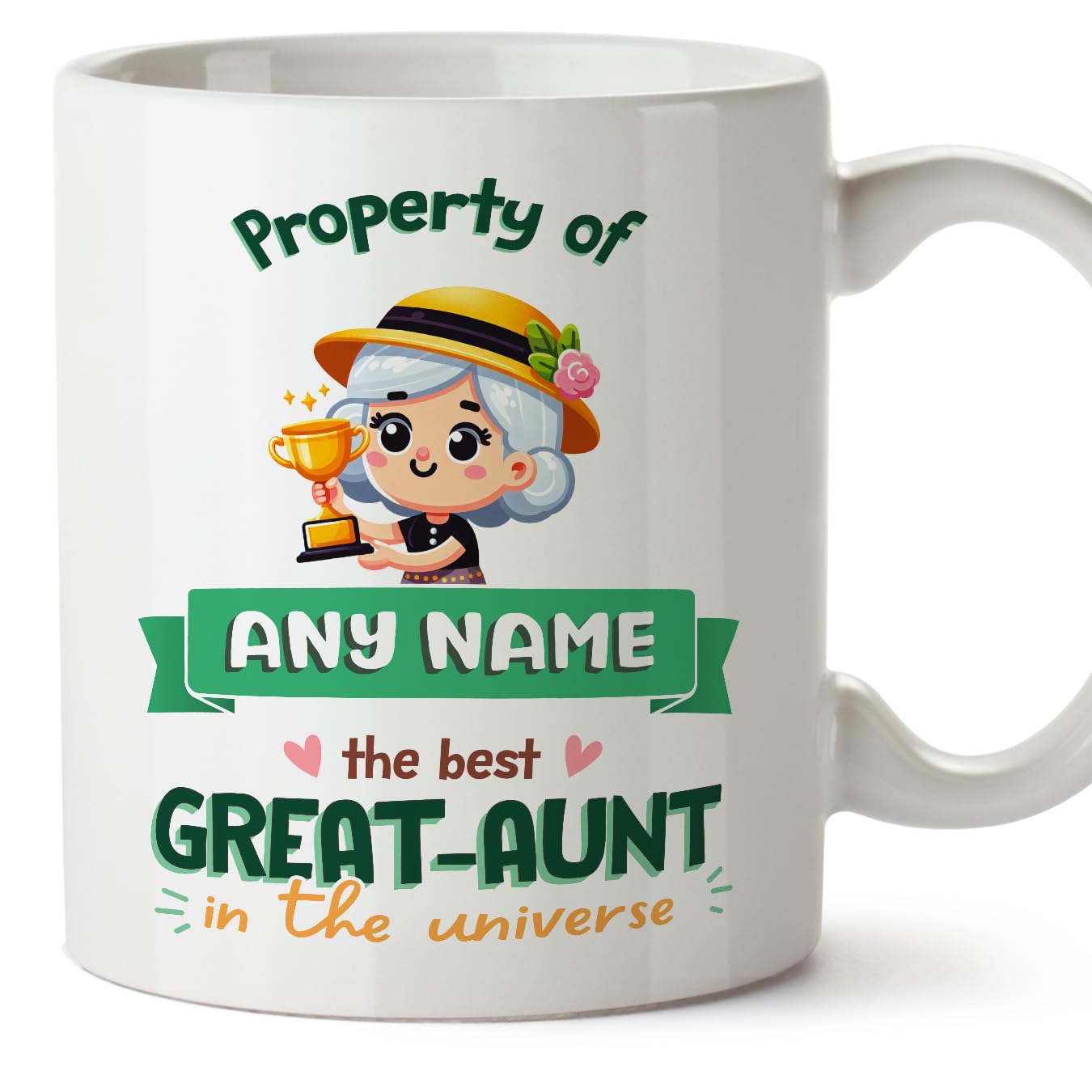 MUGFFINS Great Aunt Mug - in English - Property of - Funny Gift - Ceramic 11oz Mug — image 1