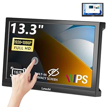 新品Portable Moniter Amazon.com: Lrtzcbi Touchscreen Portable Monitor 13.3 Inch