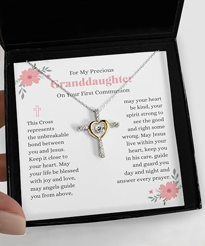 Miniatura 5 de With Love & Co Regalo de primera comunión para nieta, collar de cruz para nieta, regalos de primera comunión para nieta, regalos de primera