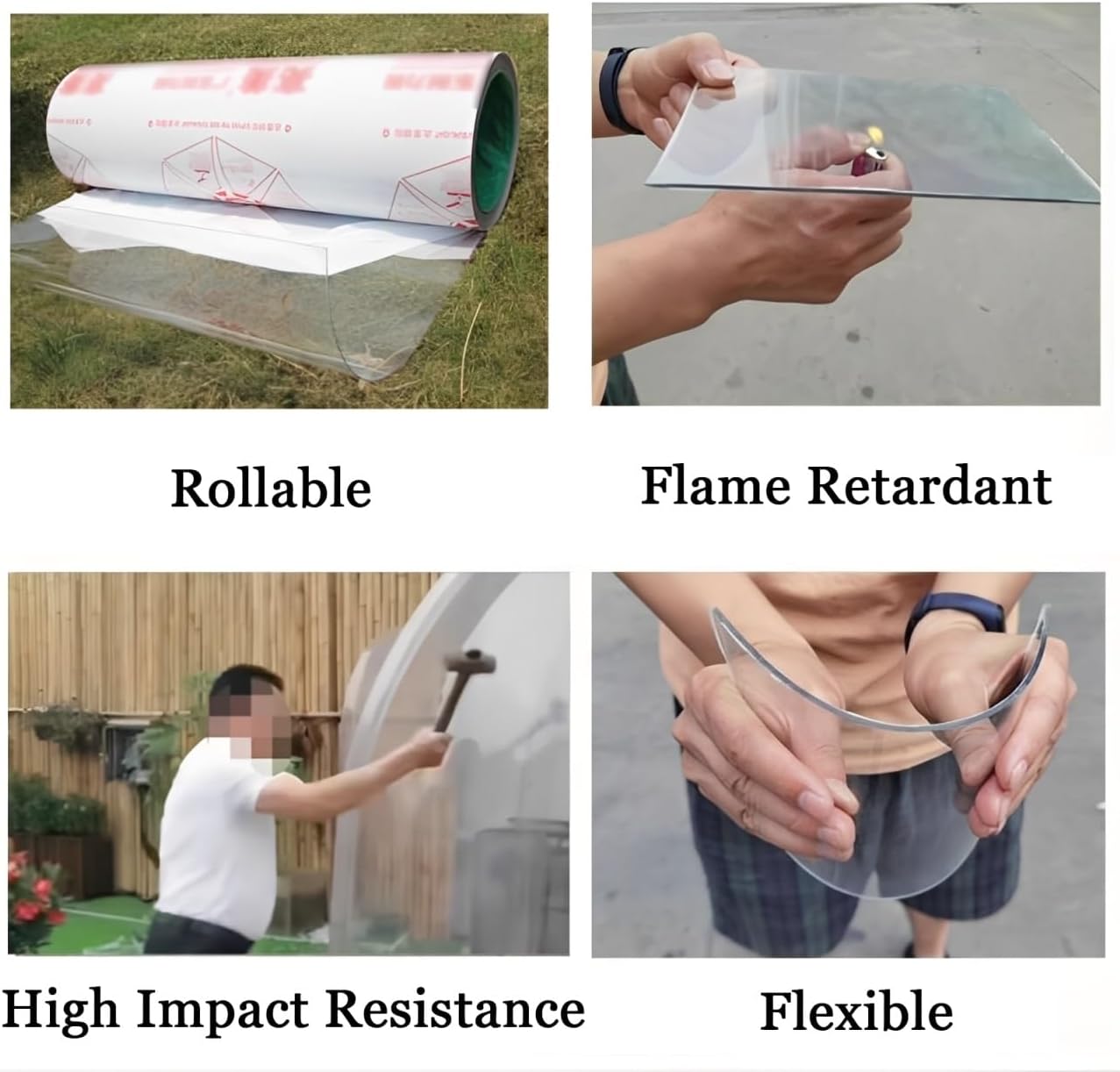 Polycarbonate Roofing Sheet, Greenhouse Panels Impact Resistant PC Sheet for Garden, Sunroom, Roof Covering, Outdoor Patios, Greenhouse(1.2x5m/3.94x16.4ft)