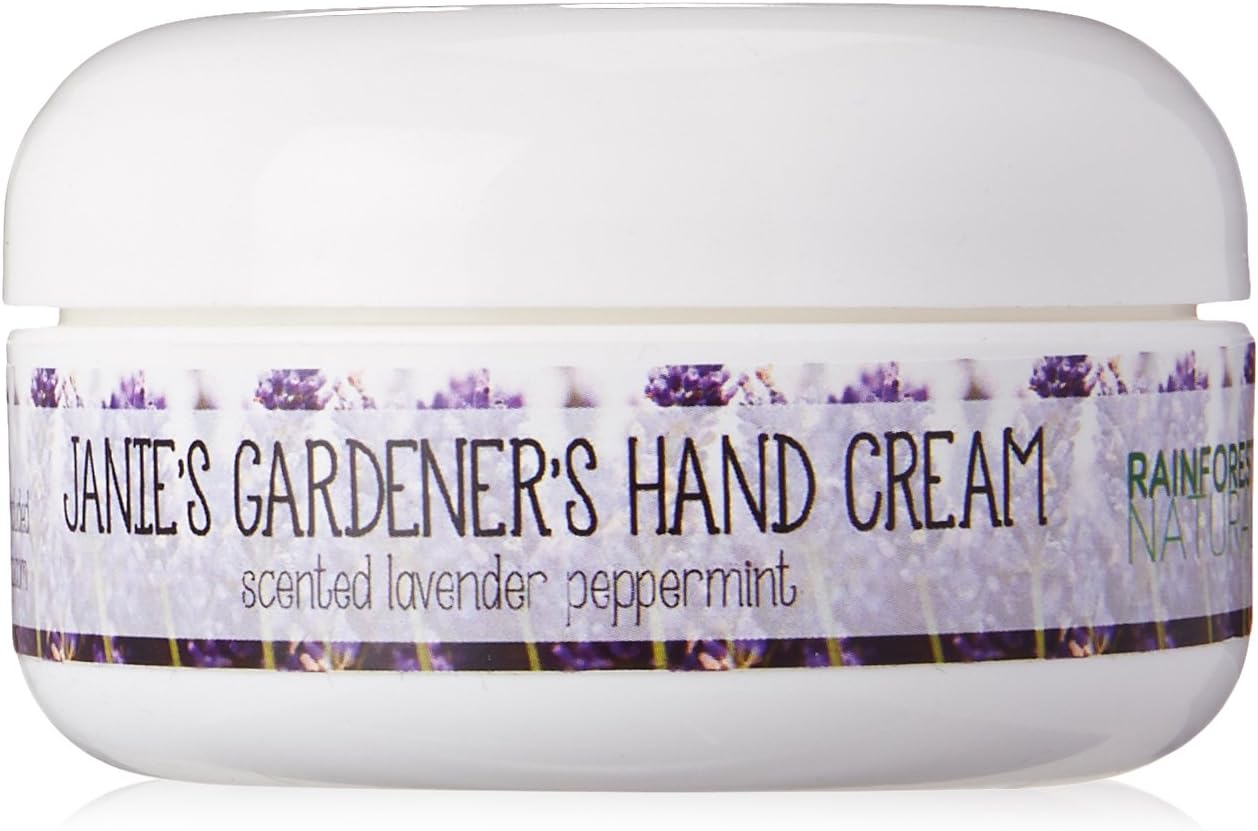 Rain Forest Natural Janie's Gardeners Hand Cream, Lavender Peppermint, 2.0 Ounce