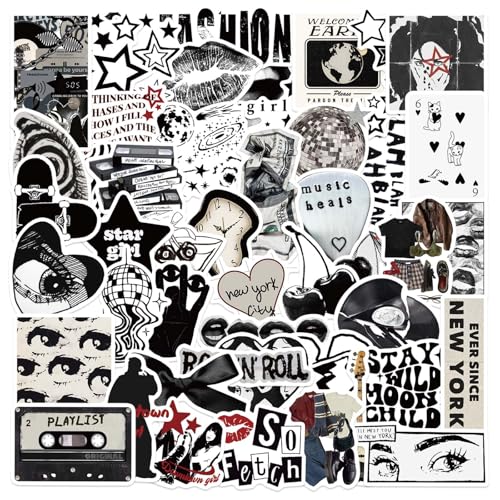 Black Aesthetic Downtown Girls Stickers Fashion Y2k Stickers(50)
