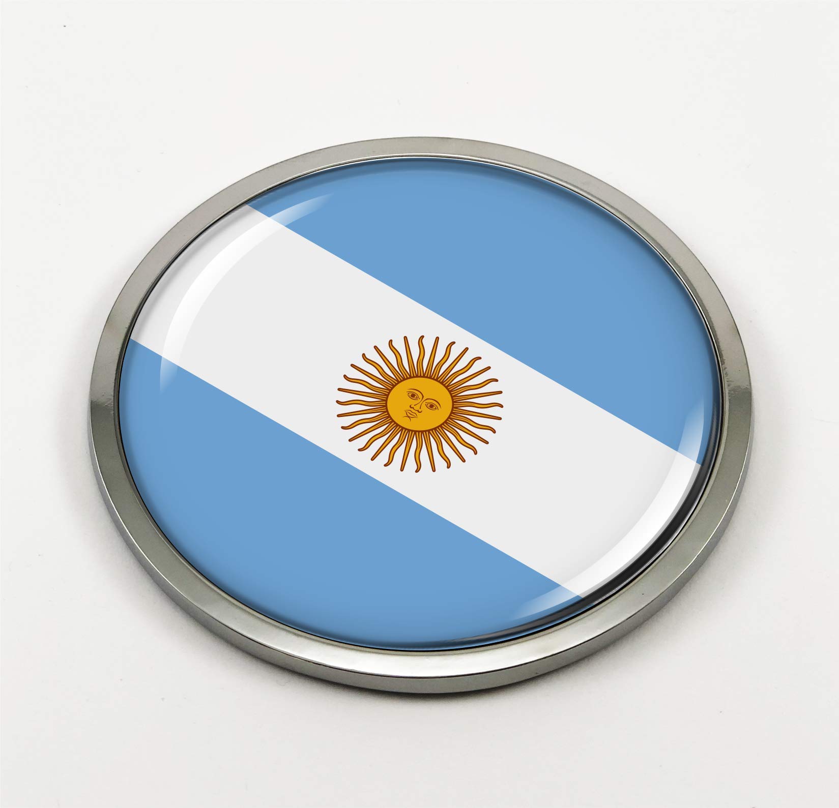 BestLicensePlateFrames Flag of Argentina | 3D Domed CAR Emblem Badge Sticker Ro - Picture 3 of 12