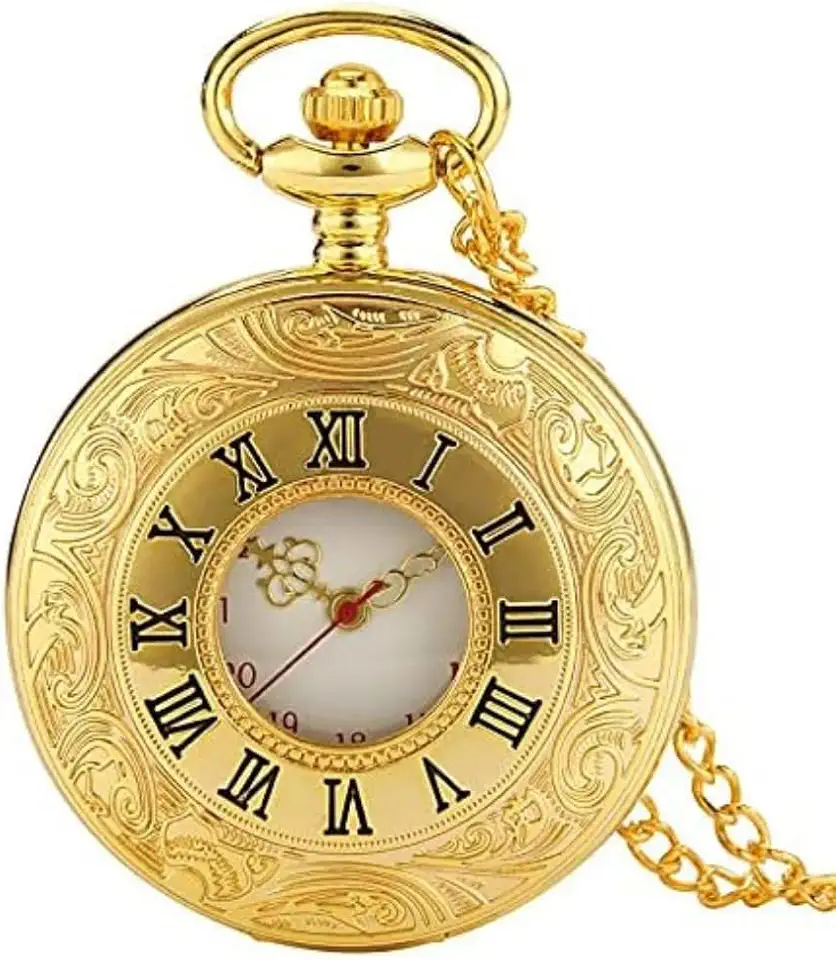 Relógio De Bolso Masculino Steampunk Genérico Com Corrente Dourada