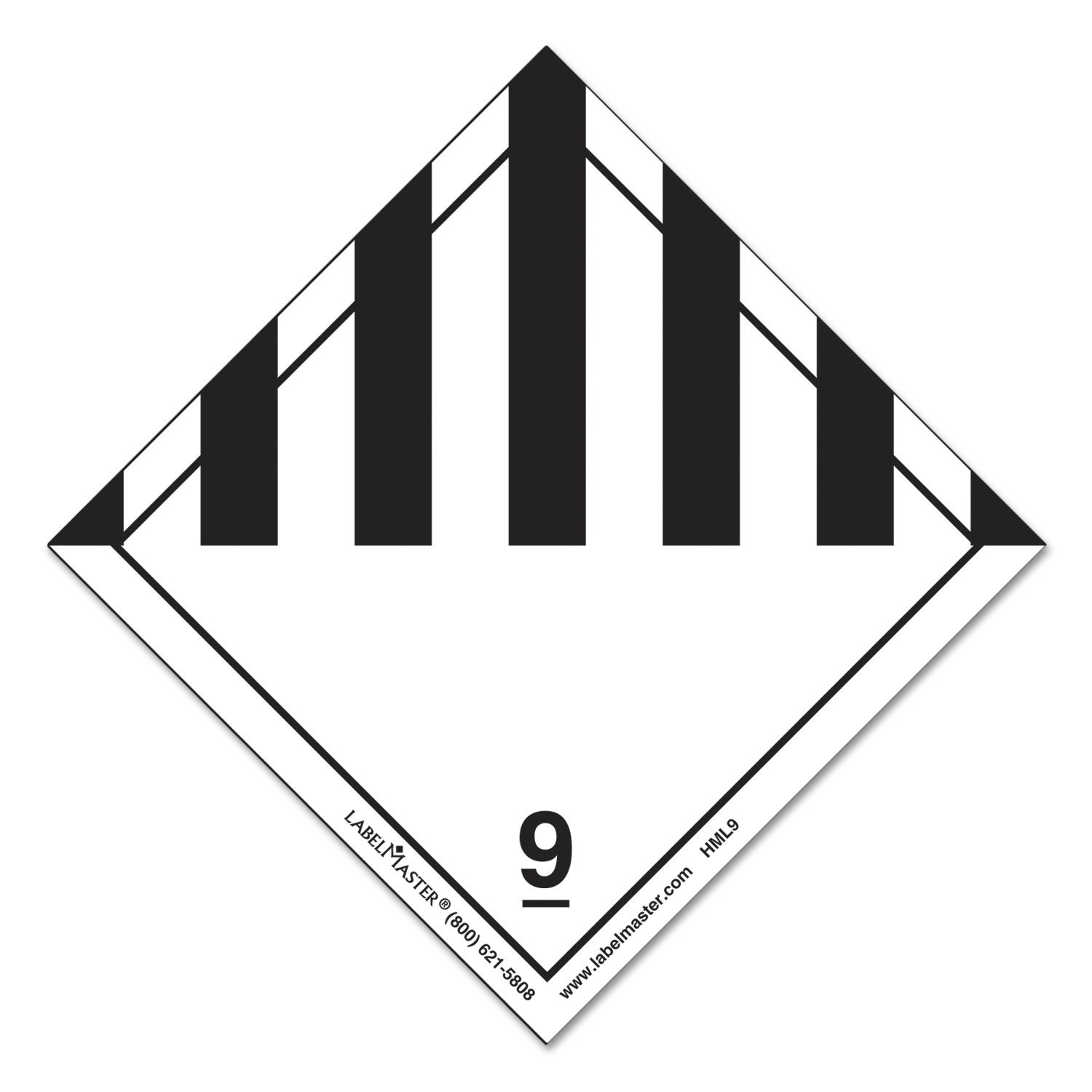 Labelmaster HML9 Miscellaneous Dangerous Goods Label, Paper, Hazmat, 4" x 4" (Pack of 500)