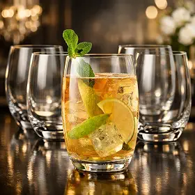 Jogo com 6 Copos de Vidro Havanna 475ml Design Elegante e Resistente Ideal para Suco Água Refrigerante Drinks Café Transparente para Cozinha Bar e Restaurante