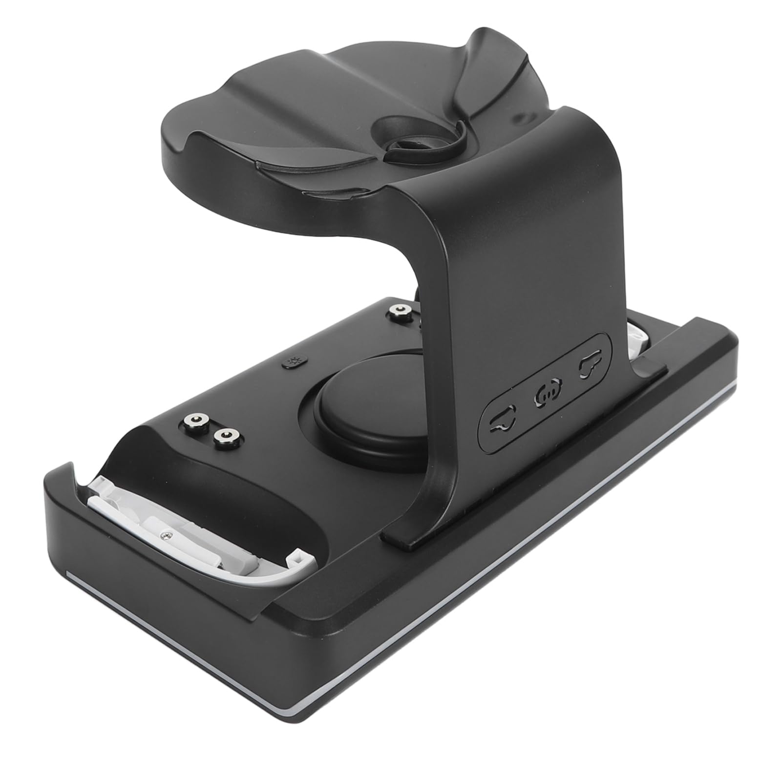 Stazione di Ricarica per Visori VR Controller, Stazione di Ricarica VR con Luce RGB 2x1800 MAh per Display (BLACK)