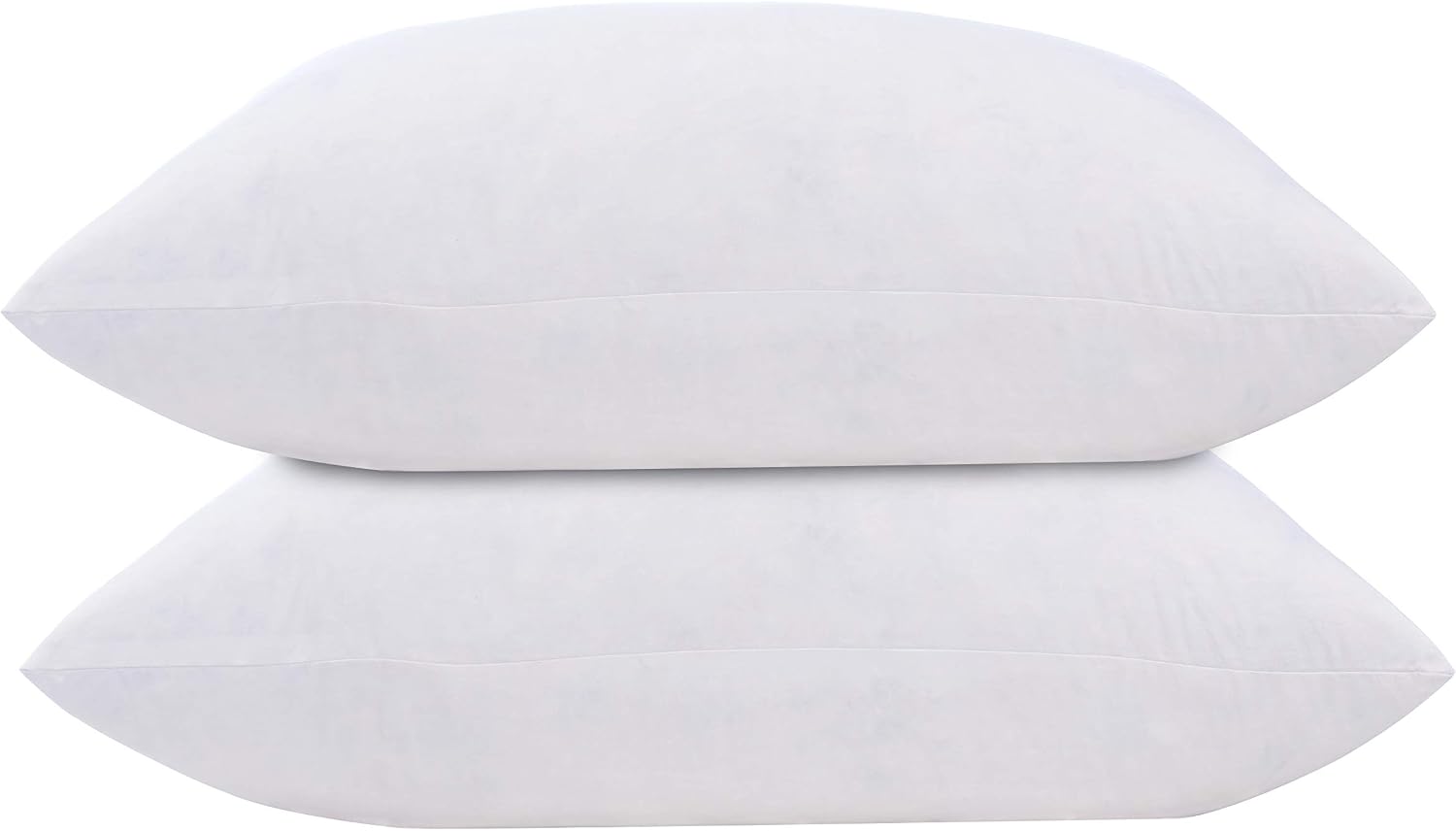 L' COZEE White Goose Feather and Down Pillows – Decorative Stuffed Pillows with 100% Cotton Cover –, Bed Pillows for Firm Sleepers – 2 Pack of White Throw Pillows – 18 x 24
