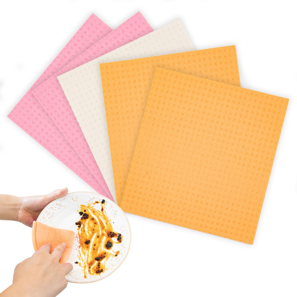 5 Pack Multi-Purpose Absorbent Sponge Cloth Wipes | Quickly Soaks Up Liquids | Wipes Smoothly, Absorbs Efficiently | Ideal for Kitchen & Cleaning Tasks