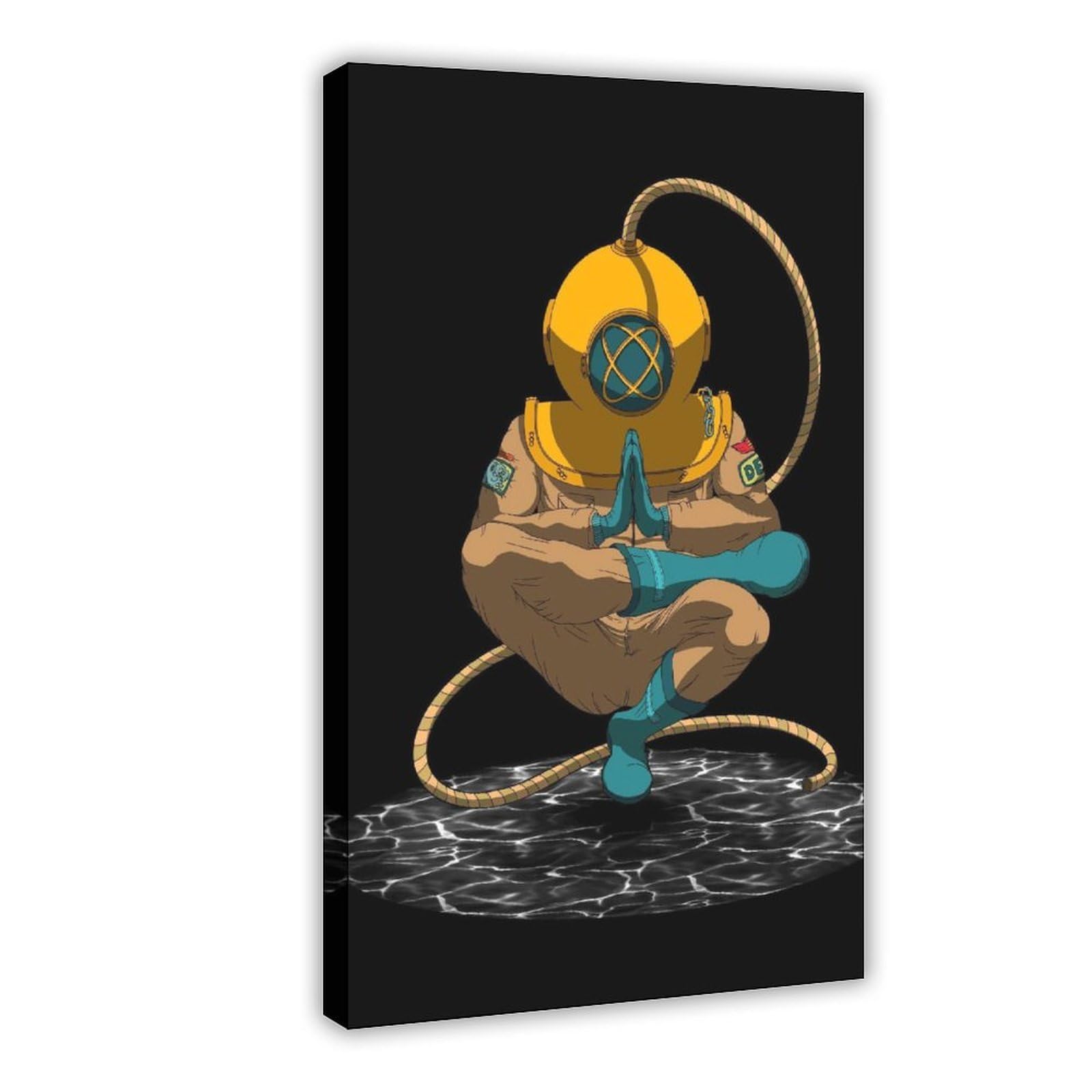 MRYCQ Meditating Diver Poster Canvas Poster for Dorm Room Decor Gift