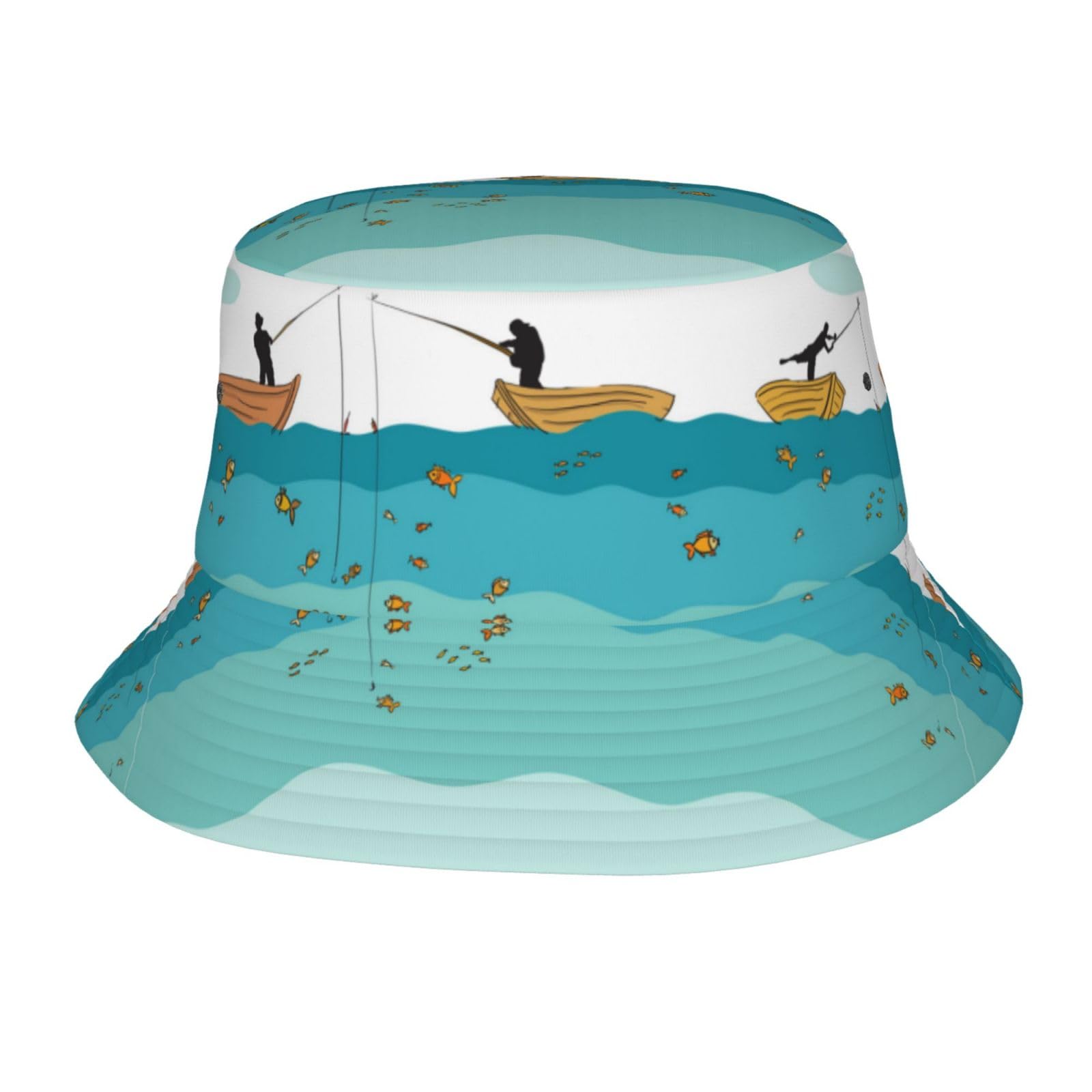 TKDYVAI Fishing Fisherman Caps Funny Hat Cute Bucket Hats Fishing Cap Packable Foldable Hat for Outdoor