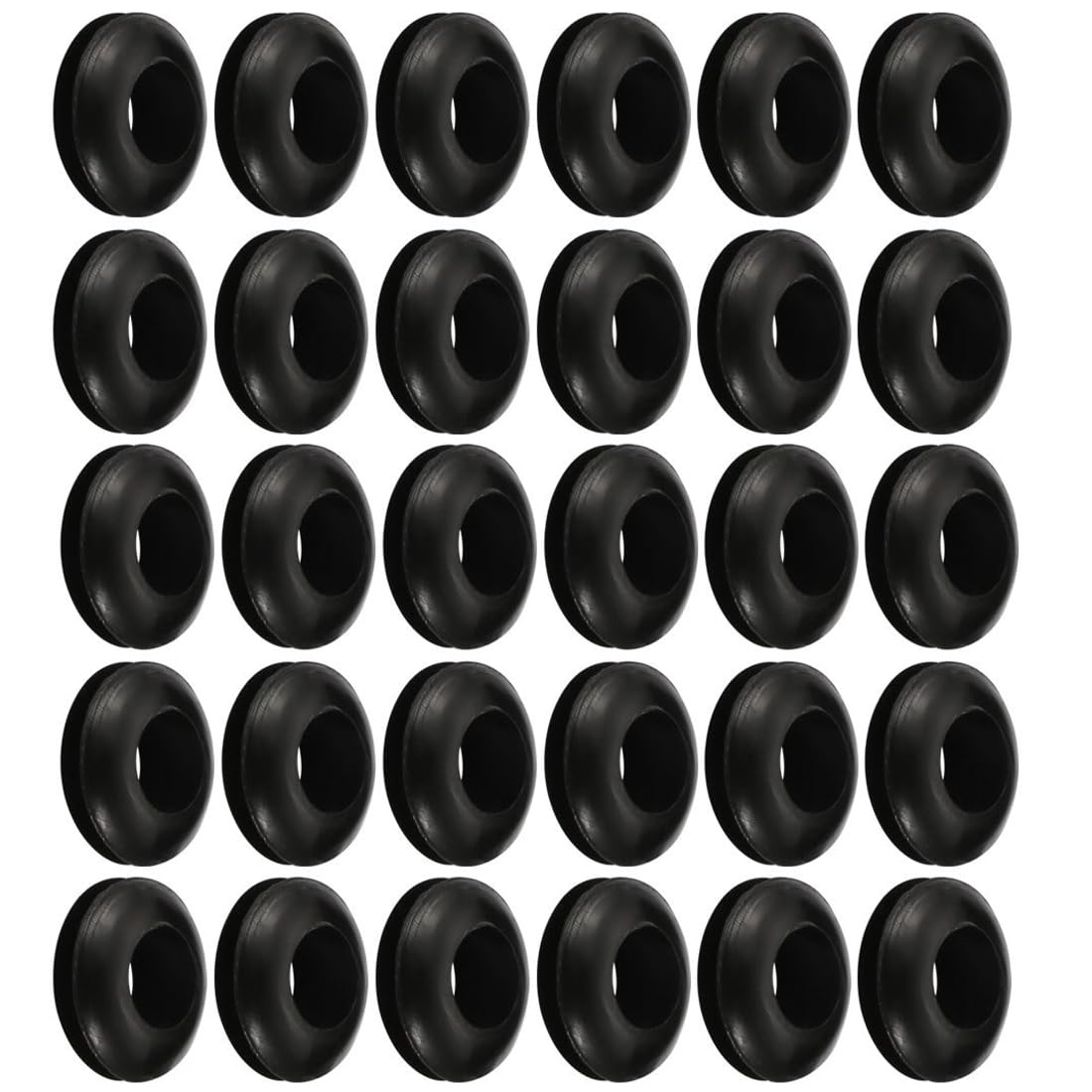 TA-VIGOR 30Pcs Rubber Grommets Cable Wire Protector, 8mm Conductor Wiring Blanking Gasket Ring Grommets